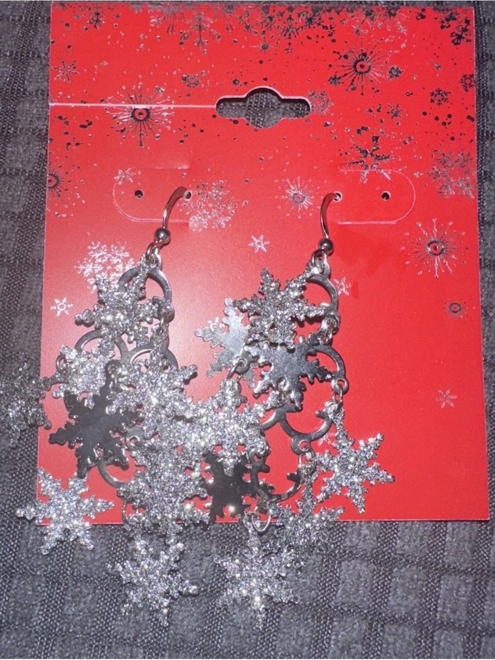 Kohl's Silver Glitter Snowflake Dangle Earrings